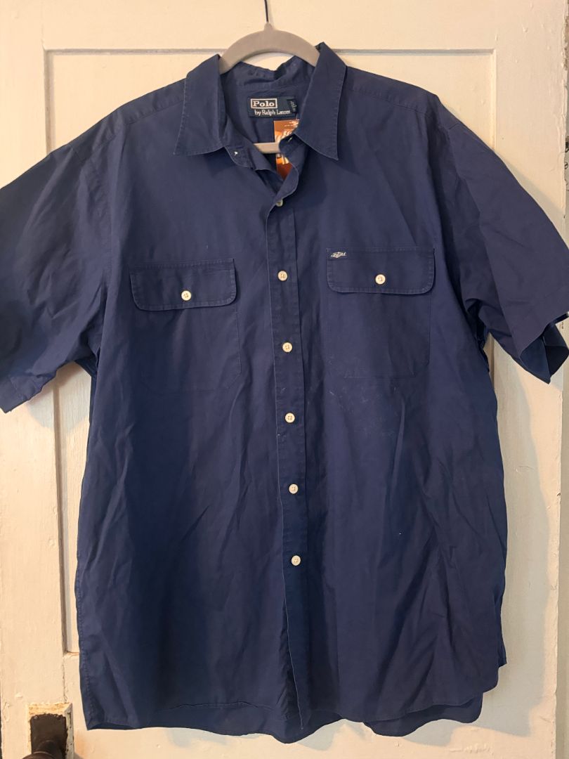 Polo by RL blue short sleeve buttondown, XL