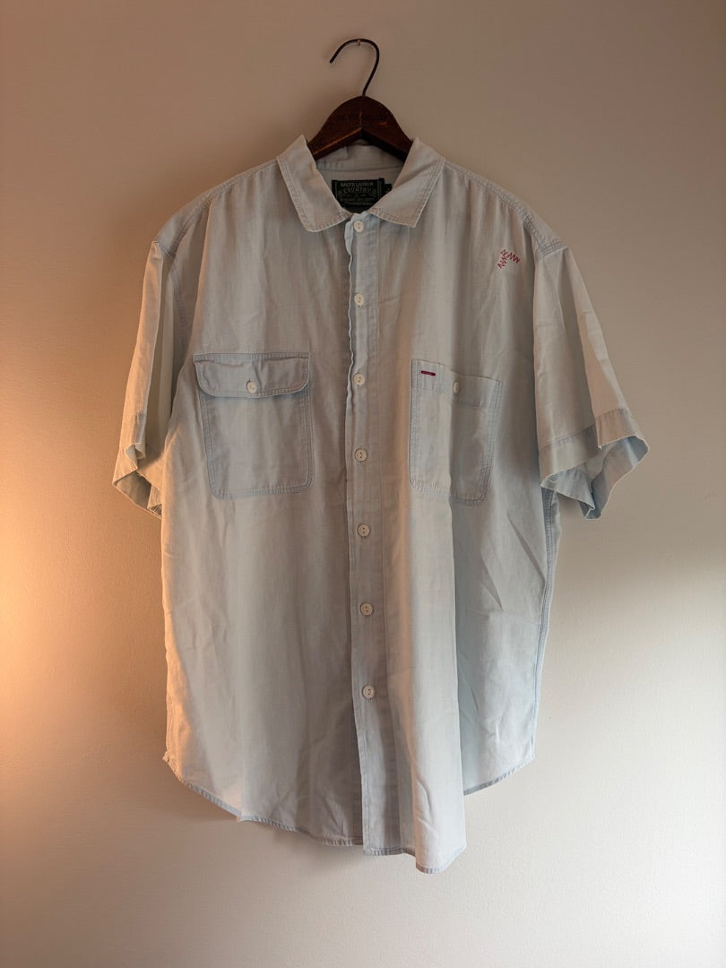 Chambray Polo Country clothing: vintage, XL
