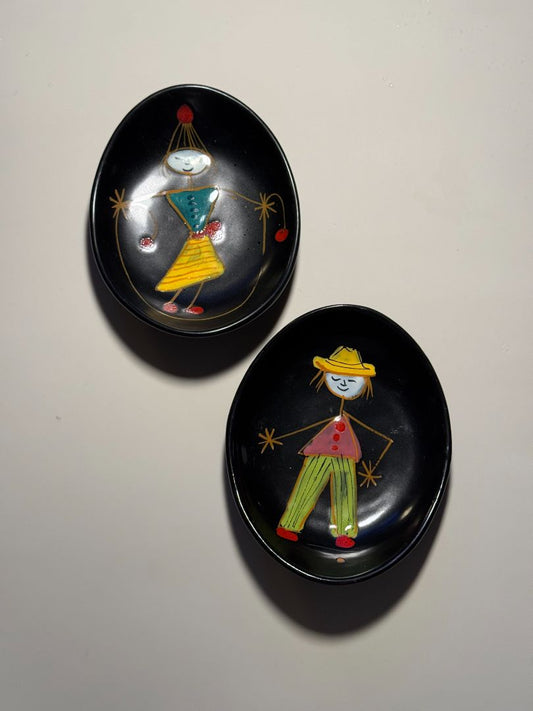 Black Bitossi Goodfriend Handpainted Ceramic Dish Set