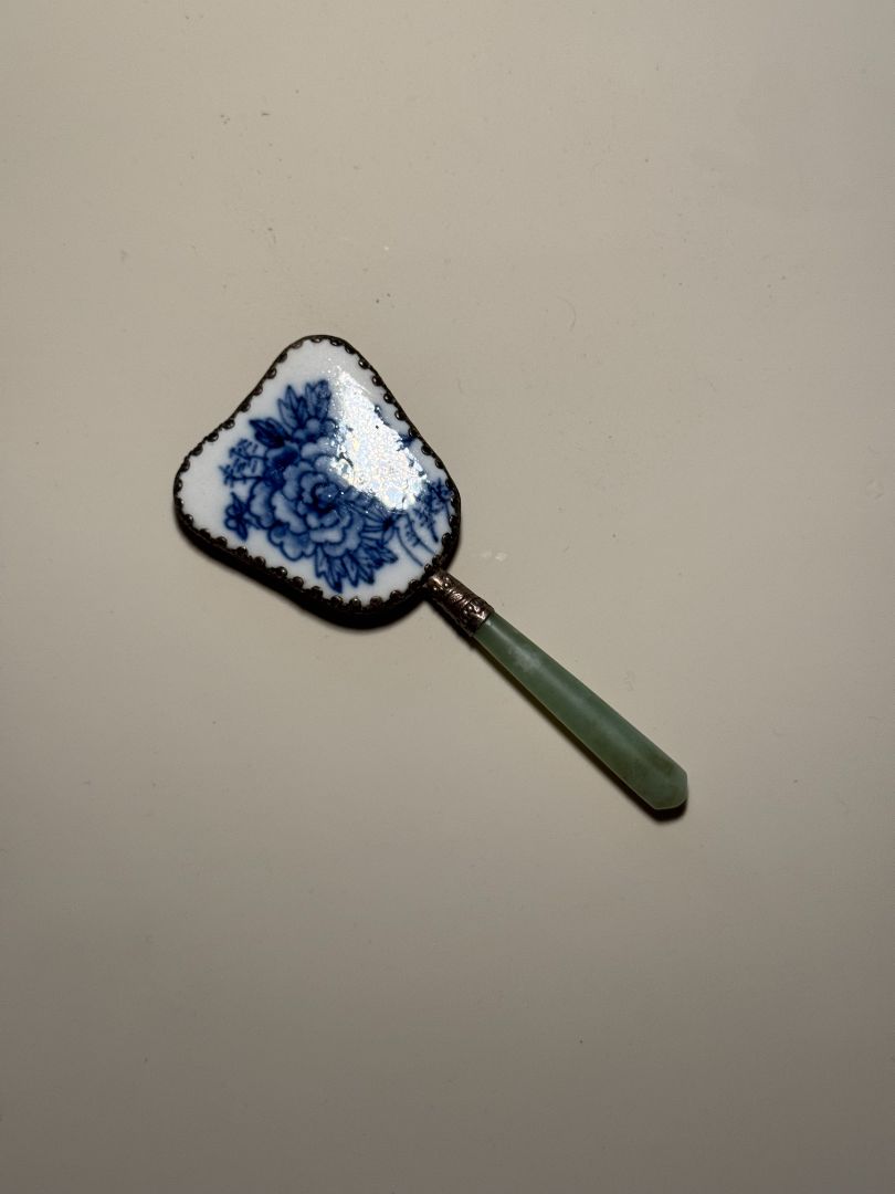 Porcelain & Jade Hand Mirror