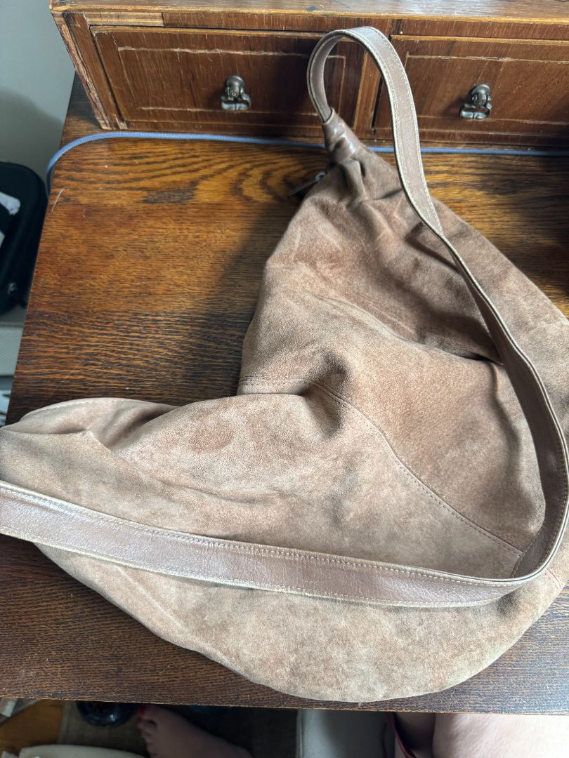 Brown Suede Slouchy Crossbody