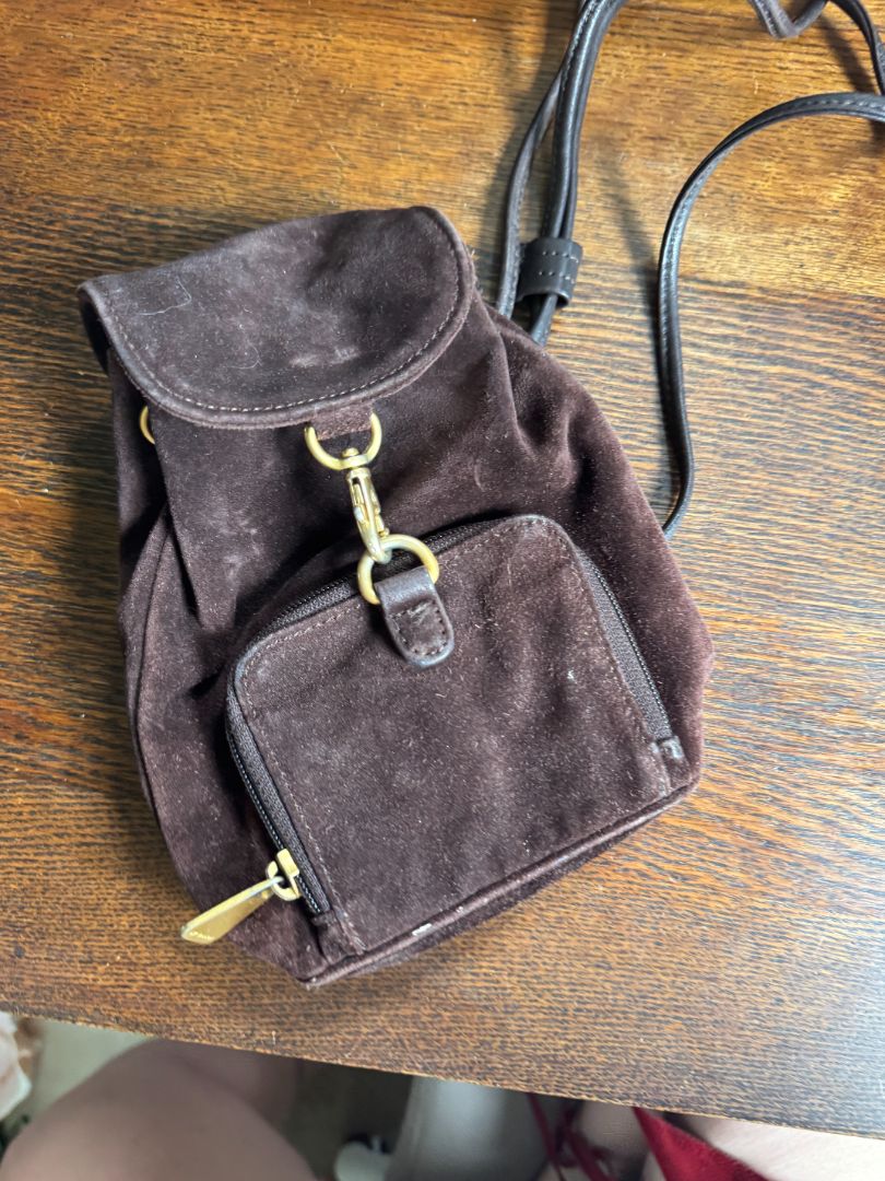 Chocolate Suede Mini Backpack