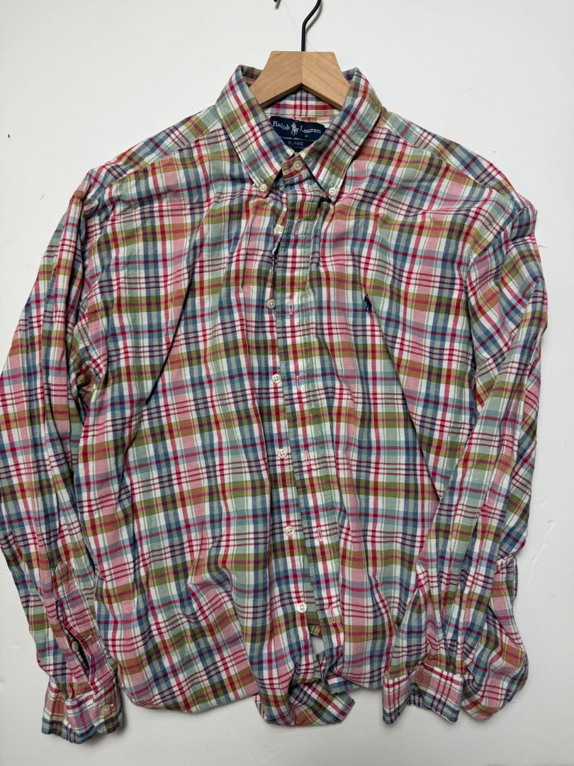 Red Polo Vintage Polo Ralph Lauren Blaire Madras Shirt faded red, L