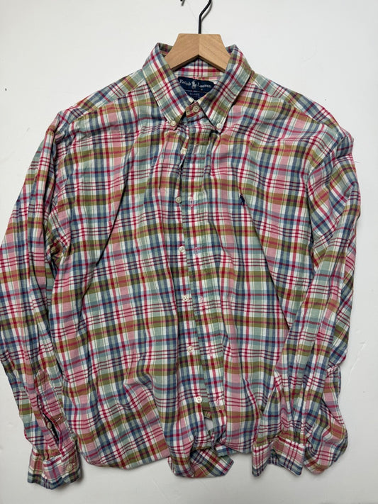 Red Polo Vintage Polo Ralph Lauren Blaire Madras Shirt faded red, L