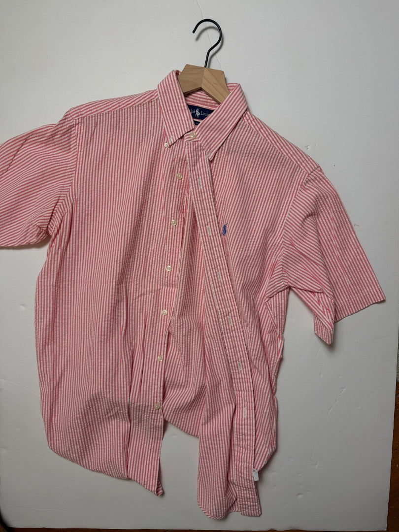 Pink Ralph Lauren Vintage Ralph Lauren Seersucker Short Sleeve Shirt Medium, M