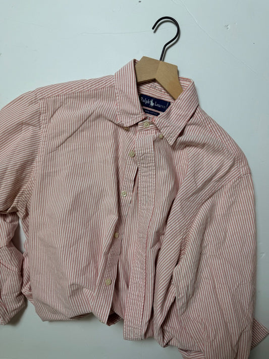 Red Ralph Lauren Vintage RL OCBD Thrashed Red Stripe Large, L