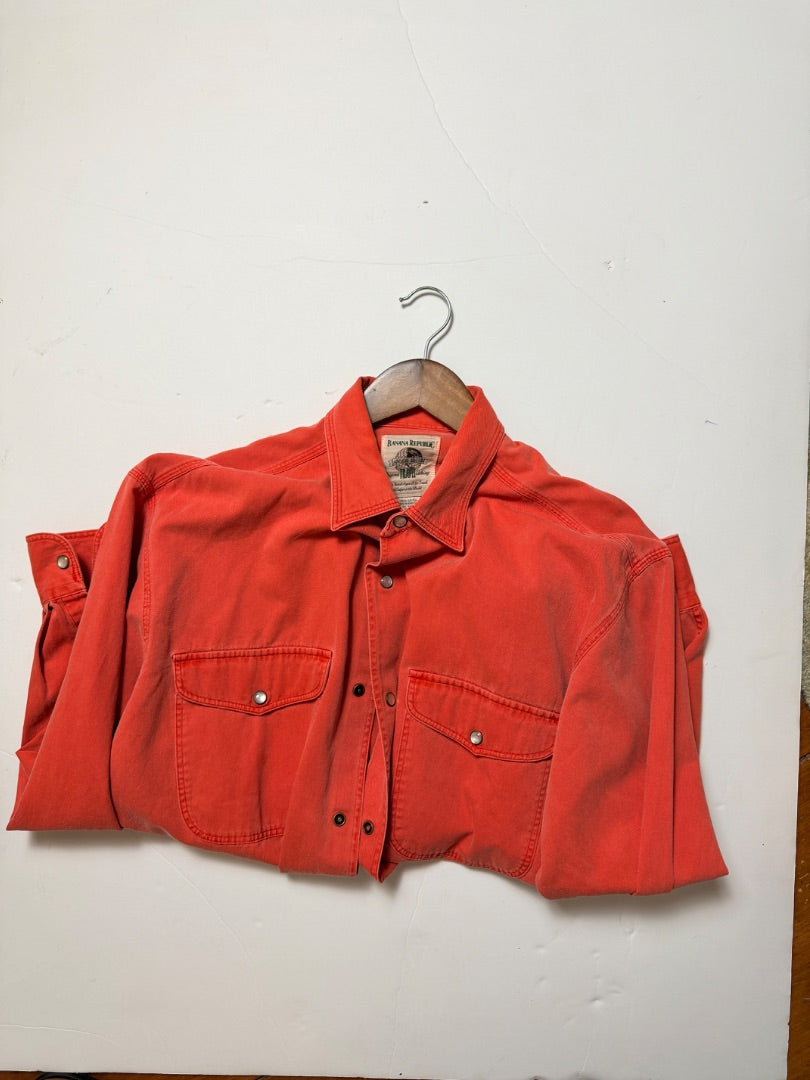 Red Banana Republic 90’s Vintage Banana Republic Pearl Snap Red Shirt Medium, M
