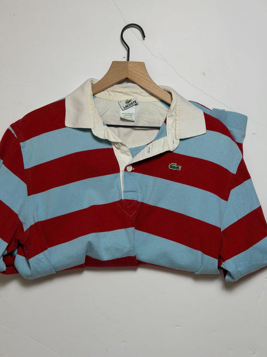 Red Lacoste Lacoste rugby shirt red and blue, L