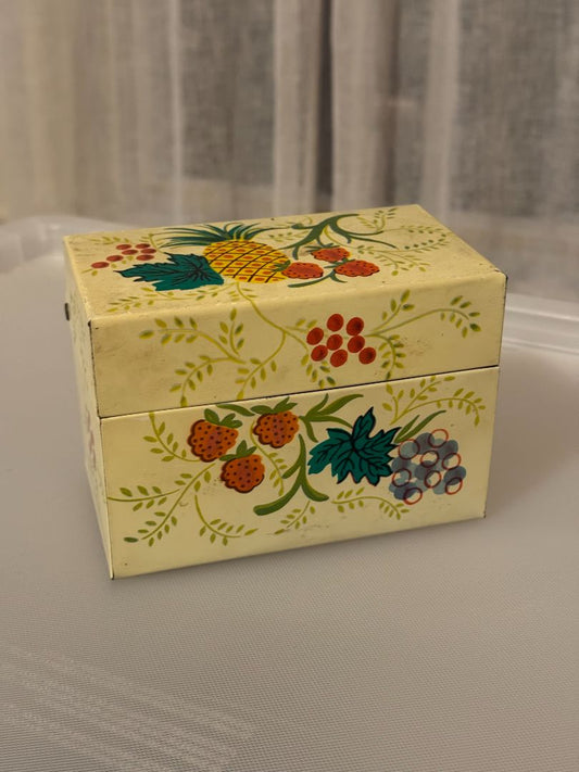 1950s Painted Fruit Recipe Box