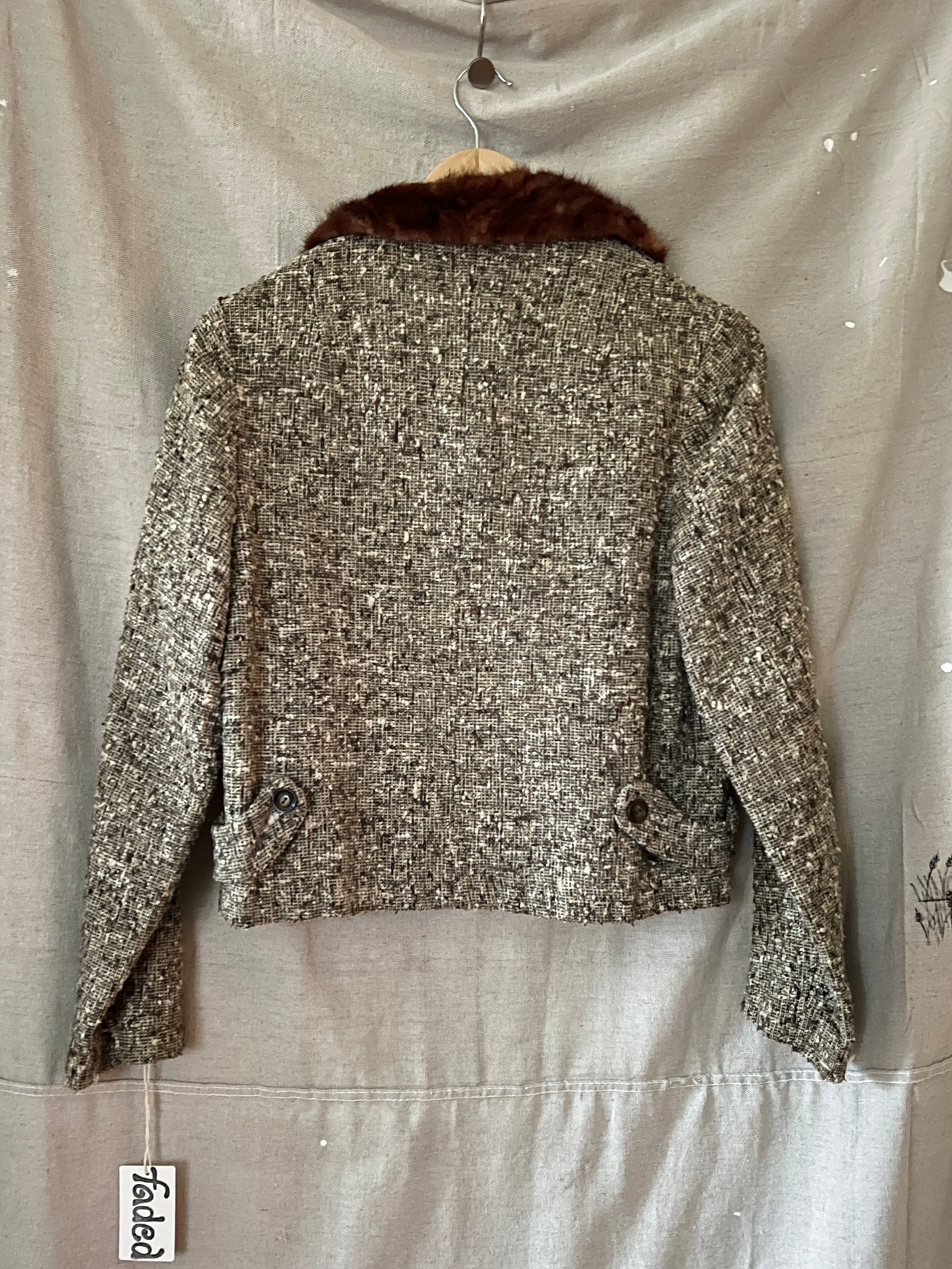 Tweed Mink Jacket, S