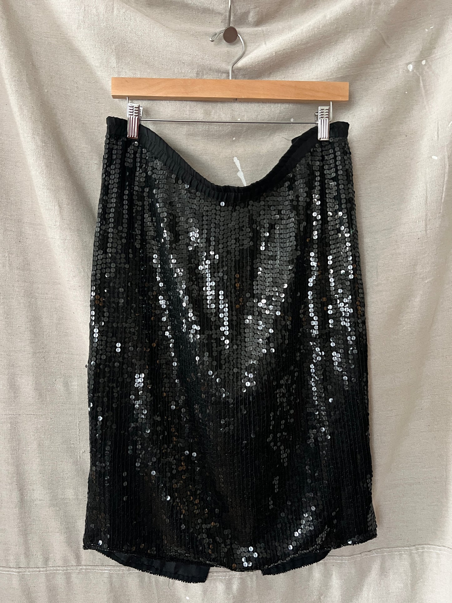 Sequin Silk Skirt, L