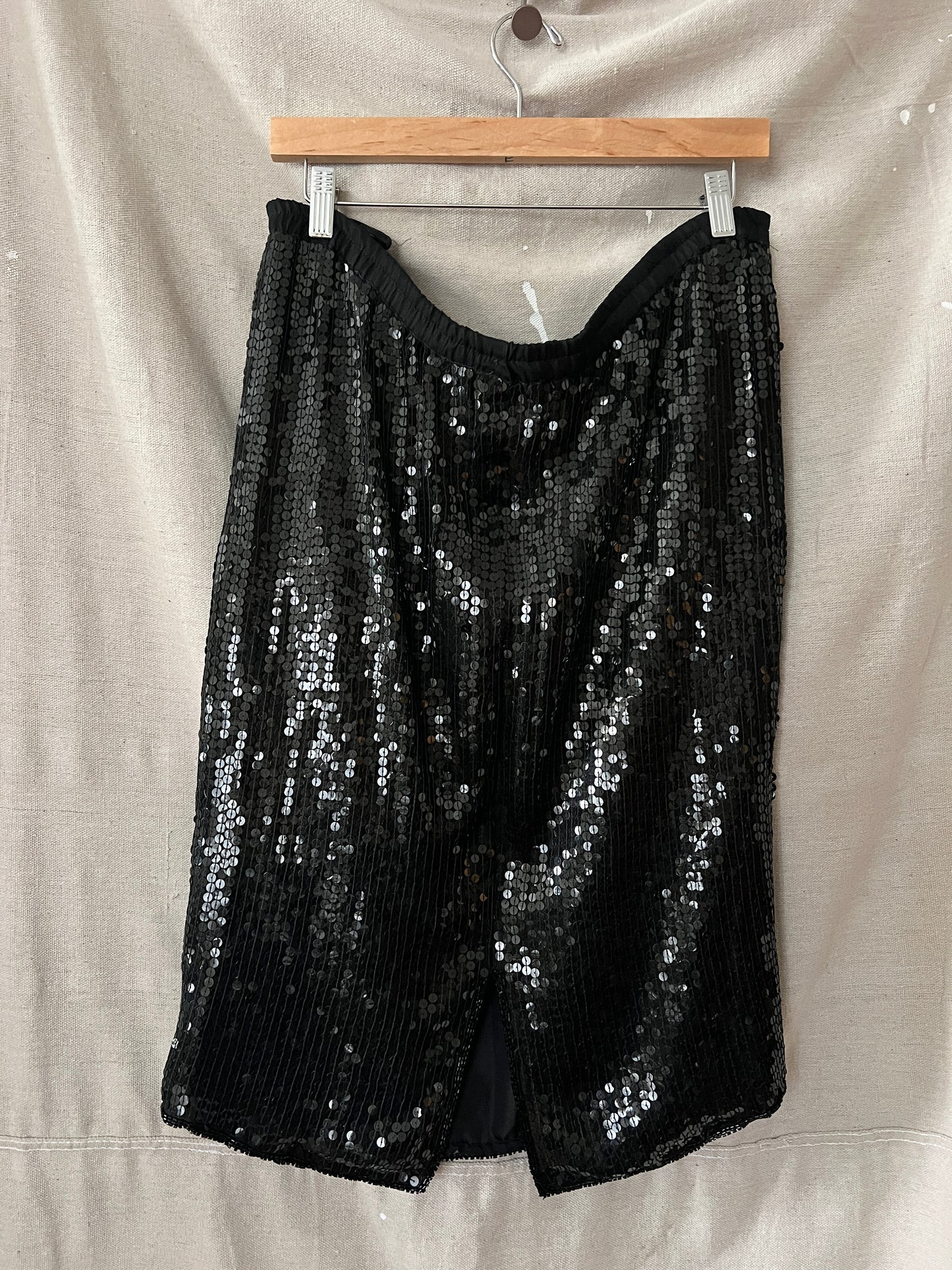 Sequin Silk Skirt, L
