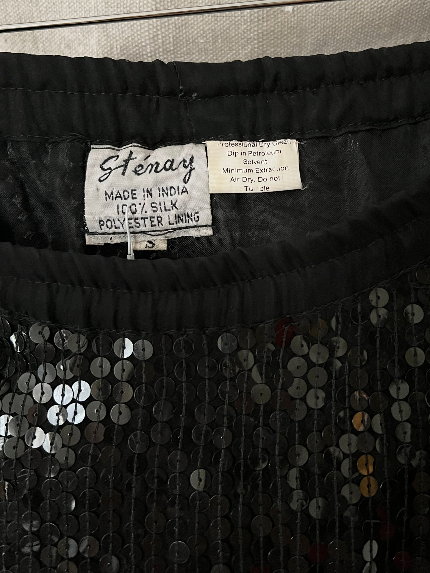 Sequin Silk Skirt, L