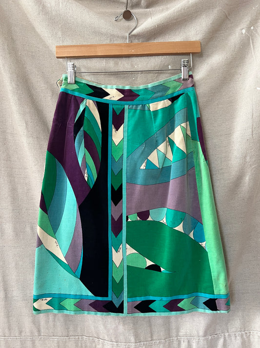 Velvet Pucci Skirt, XS