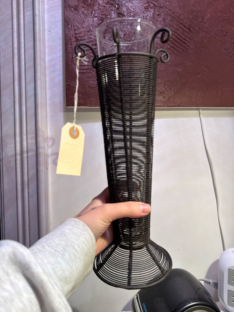 Metal Framed Vase