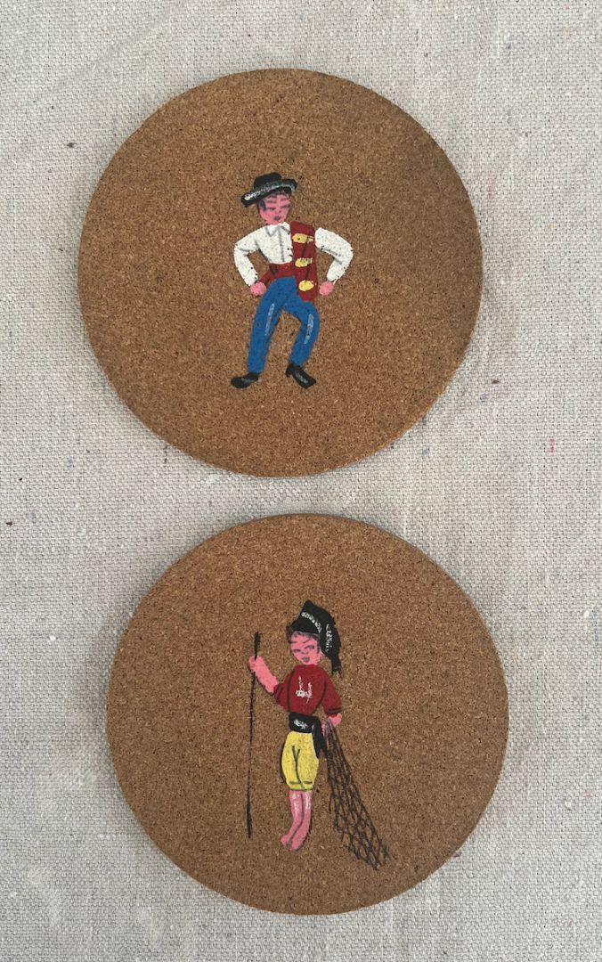Portuguese Cork Painted Figures