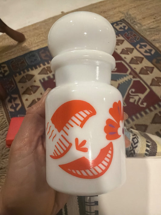 Belgium milk glass