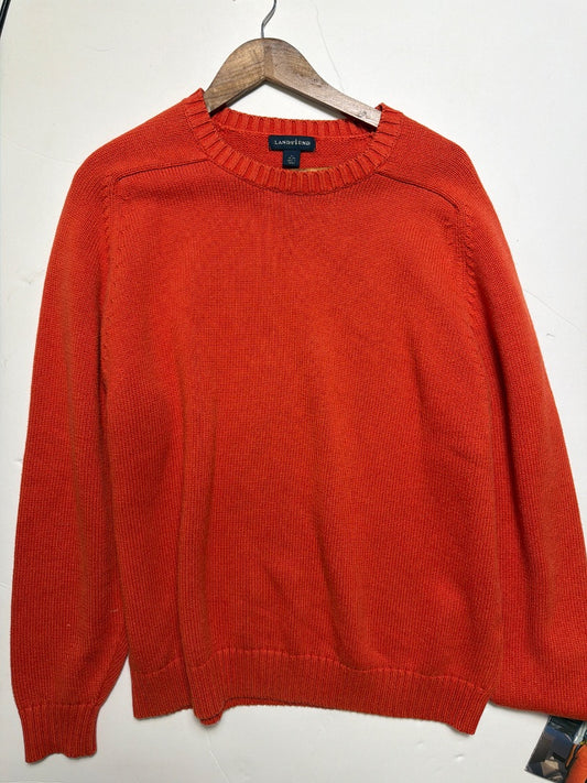 Orange Lands end Vintage lands end orange cotton sweater made in Japan size XL, XL