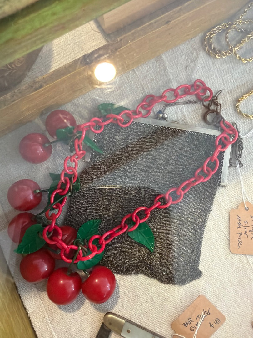 1940’s cherry celluloid necklace
