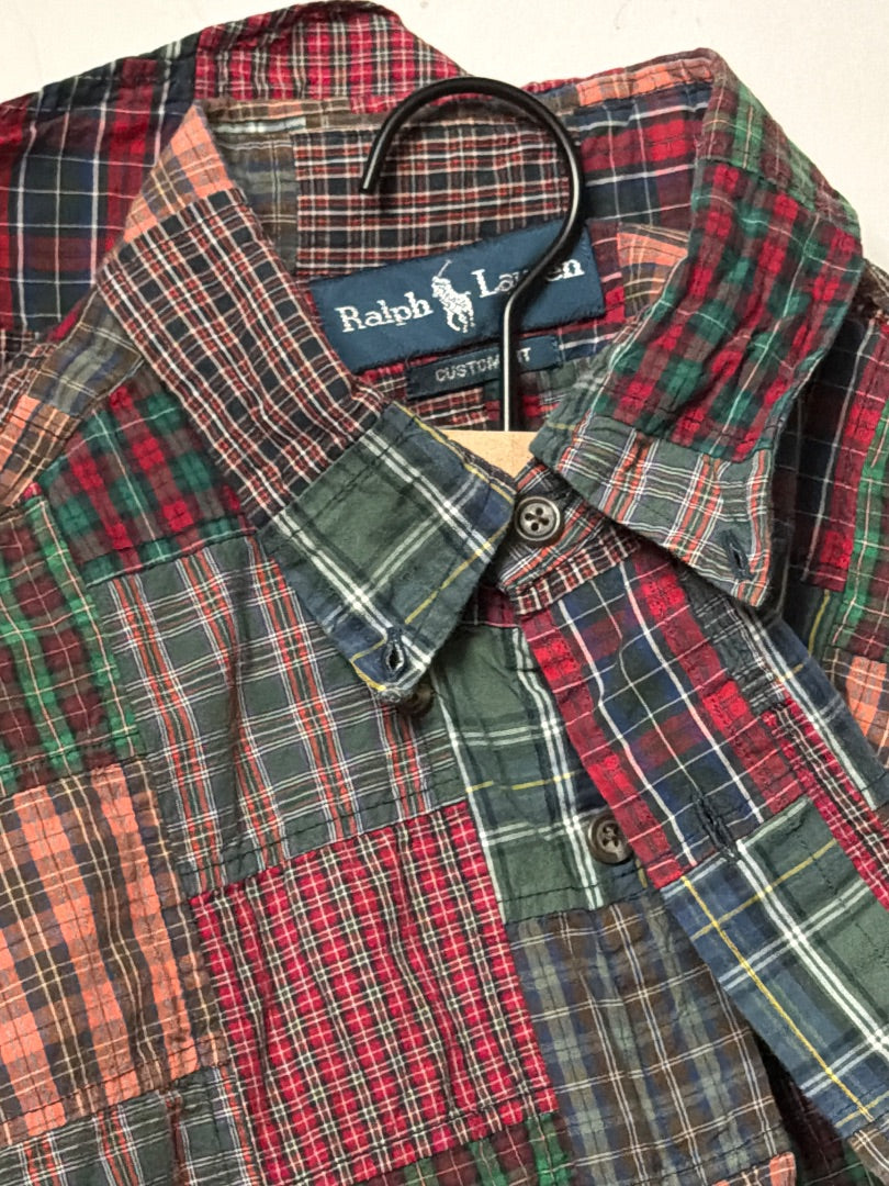 Multi Ralph lauren Vintage Ralph Lauren patchwork poplin plaid button down shirt s, S