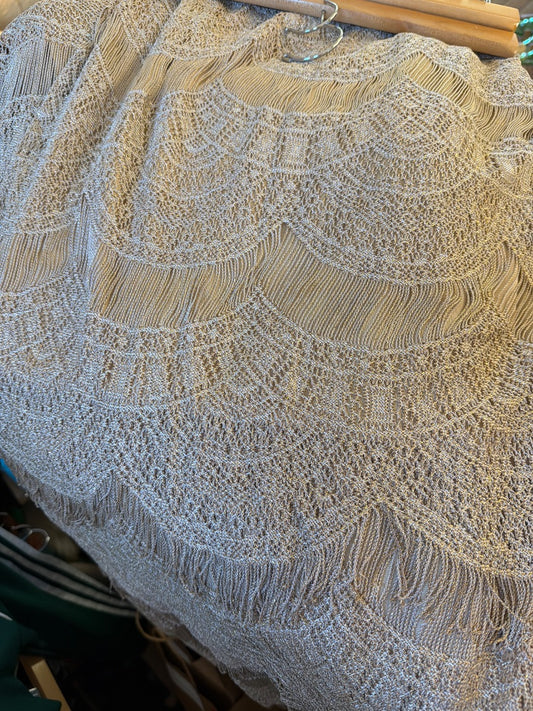 Gold shimmer fringe skirt