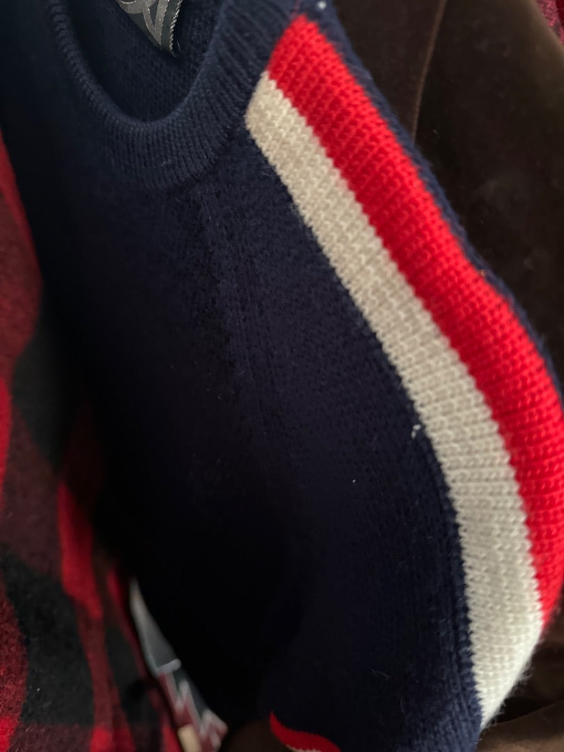 Wool navy striped swell