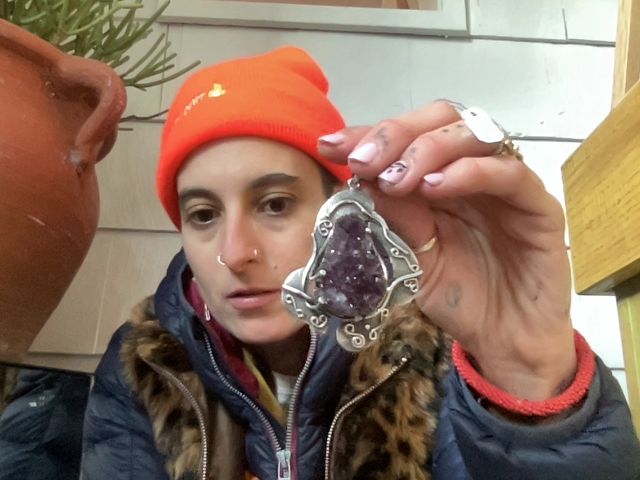 large Turkish hand made Amethyst pendant