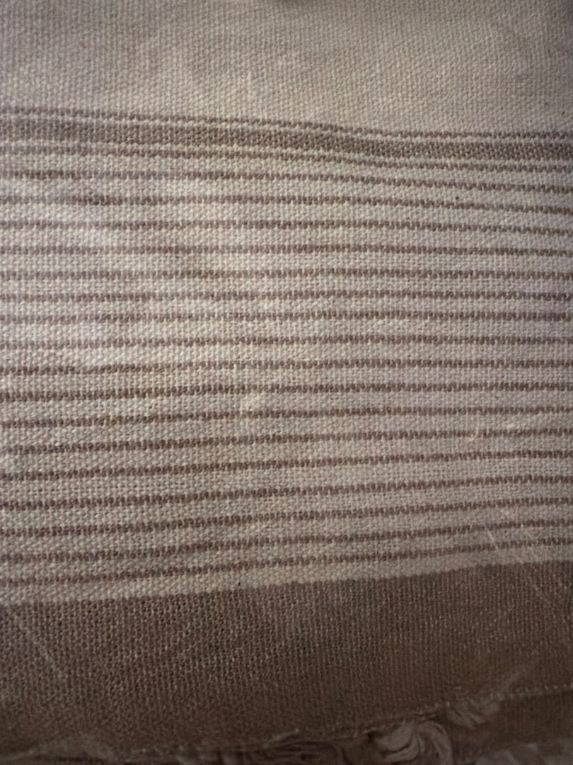 Tan stripe Kikoya Turkish hand towel