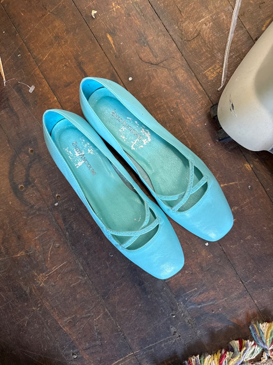 Turquoise Enzo angiolini Leather & suede bag, 7.5
