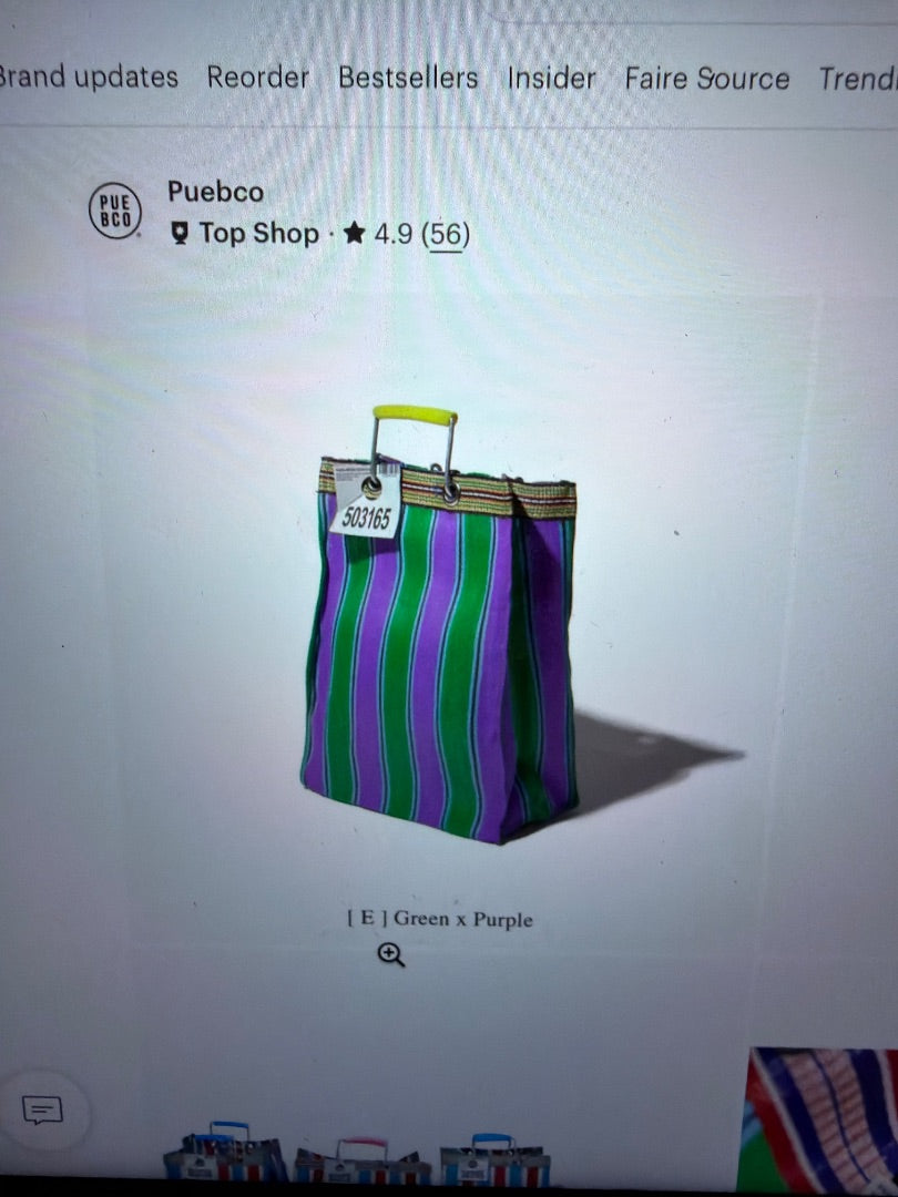 Recycled stripe rectangle bag
