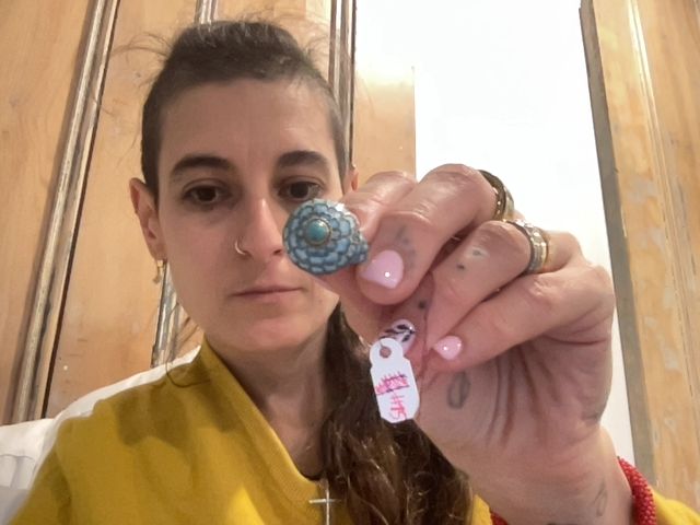 chinese enameled dome ring, 6.5