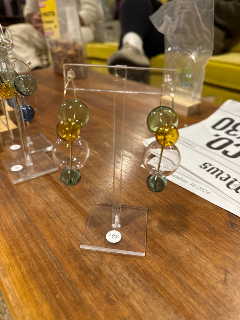 Glass -pink, green, yellow