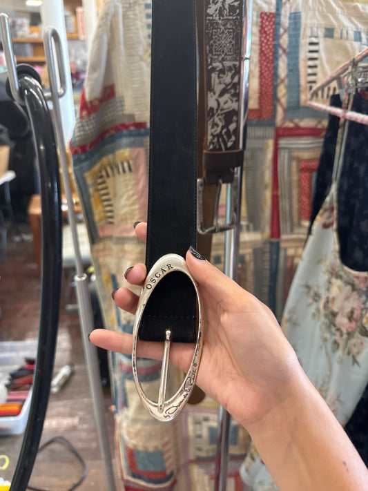 Black Oscar de la renta suede belt