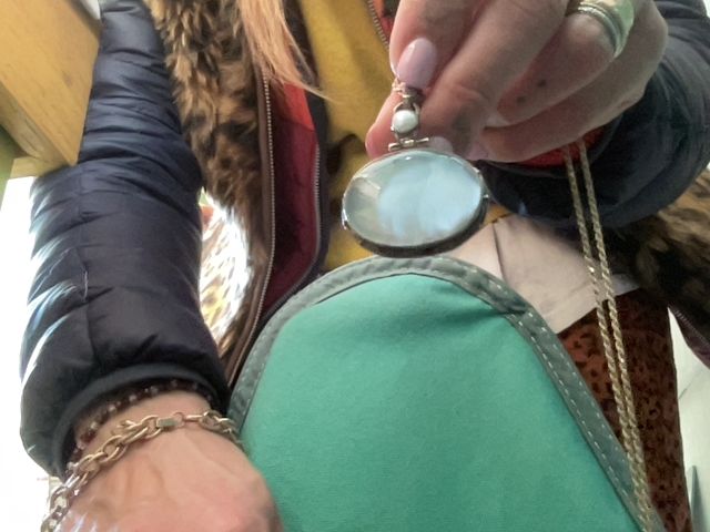 calcedony/pearl pendant and SS