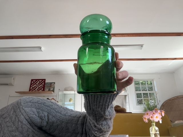 Green MCM Glass Container