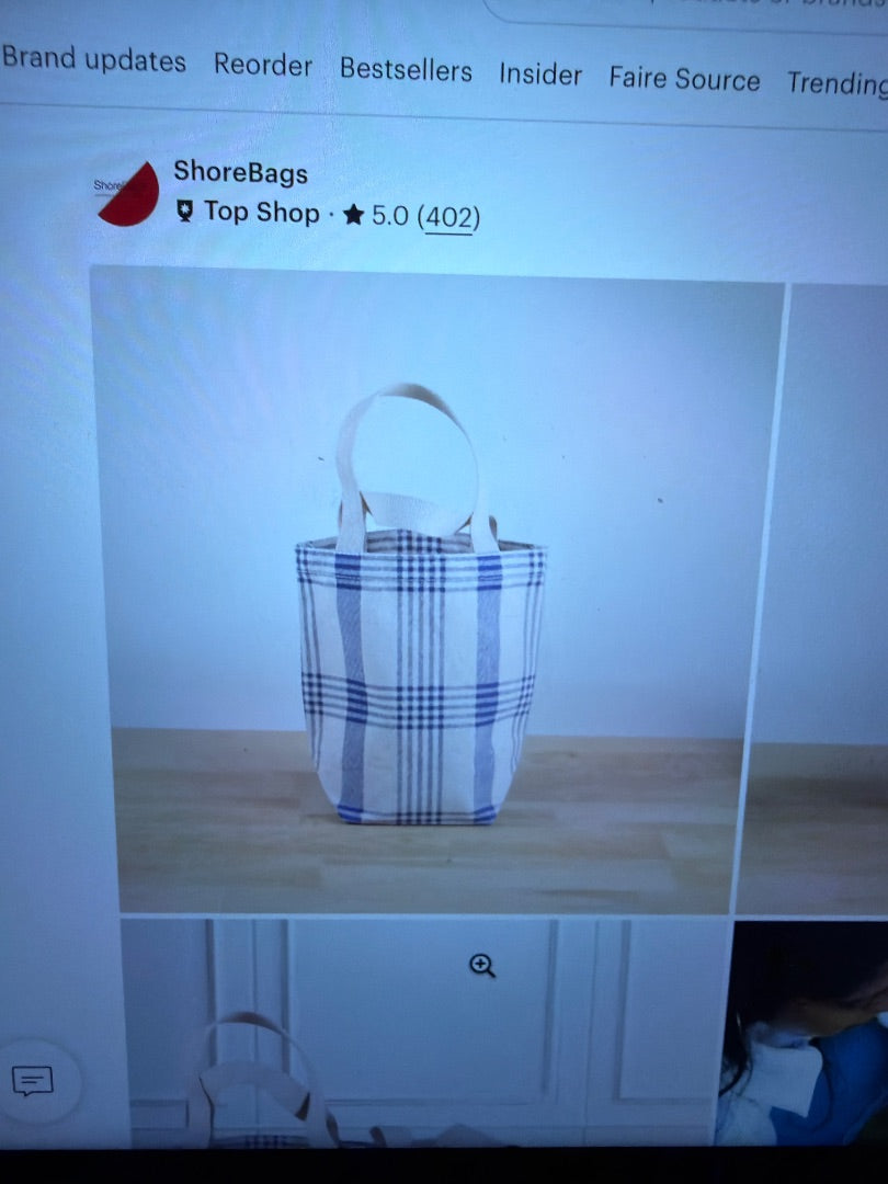 Plaid canvas tote
