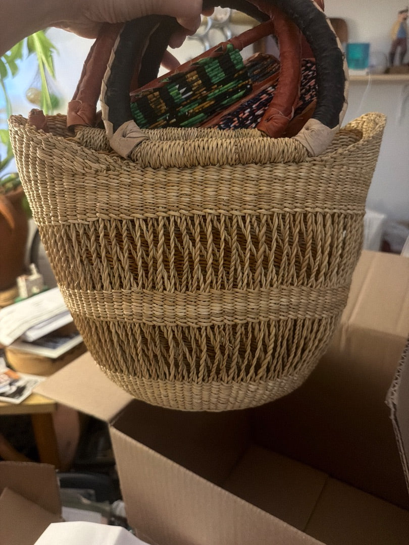 Open weave African basket