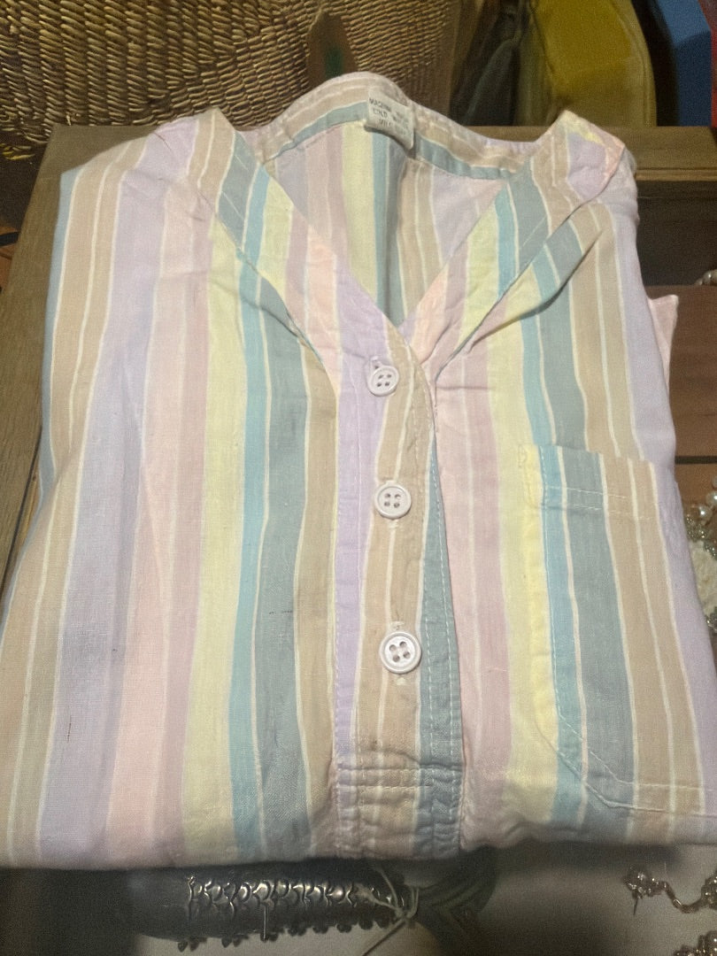 Cotton rainbow stripe blouse