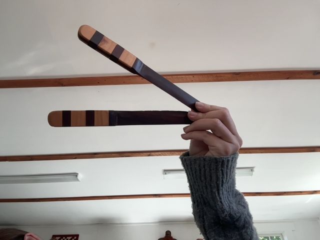 Striped Wood Cheese Knives
