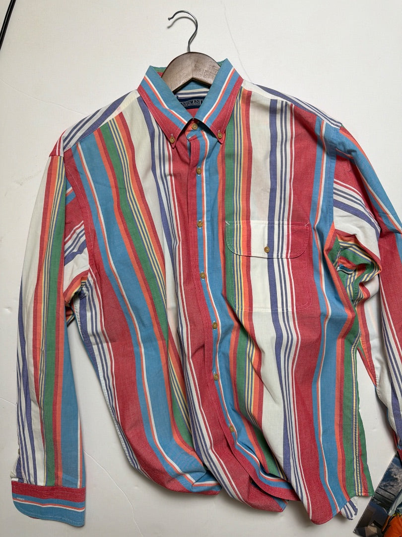 Multi Lands end Vintage lands end multi strip flap pocket button down shirt Medium, Medium