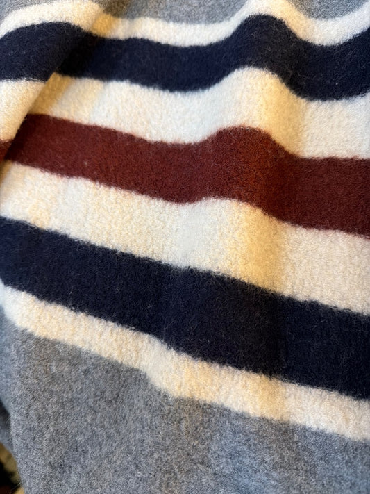 Wool striped poncho
