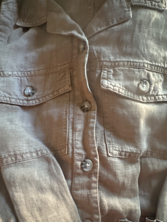 Tan linen vest shirt