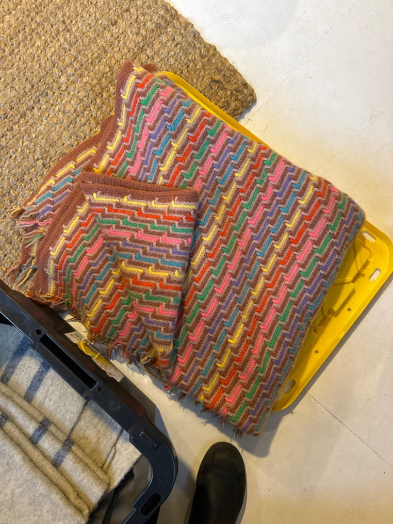 Wool multi colored blanket