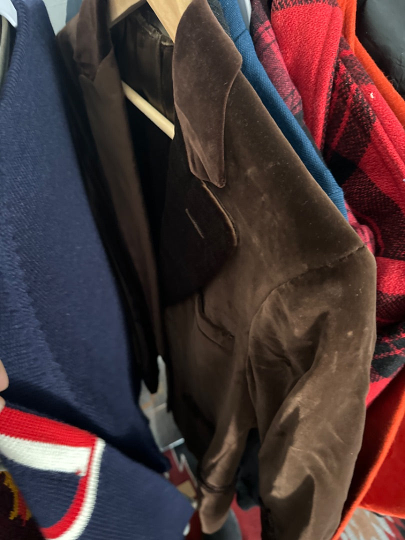 Brown velvet party coat
