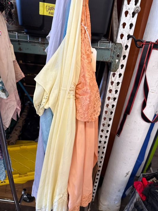 1 yellow, 1 blue, 1 purple, 3 orange  Slip dress