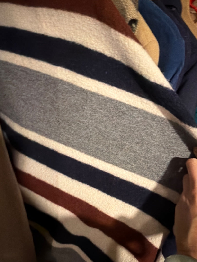 Striped wool poncho