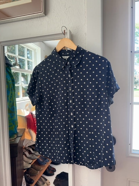 Talbots silk polka dot blouse