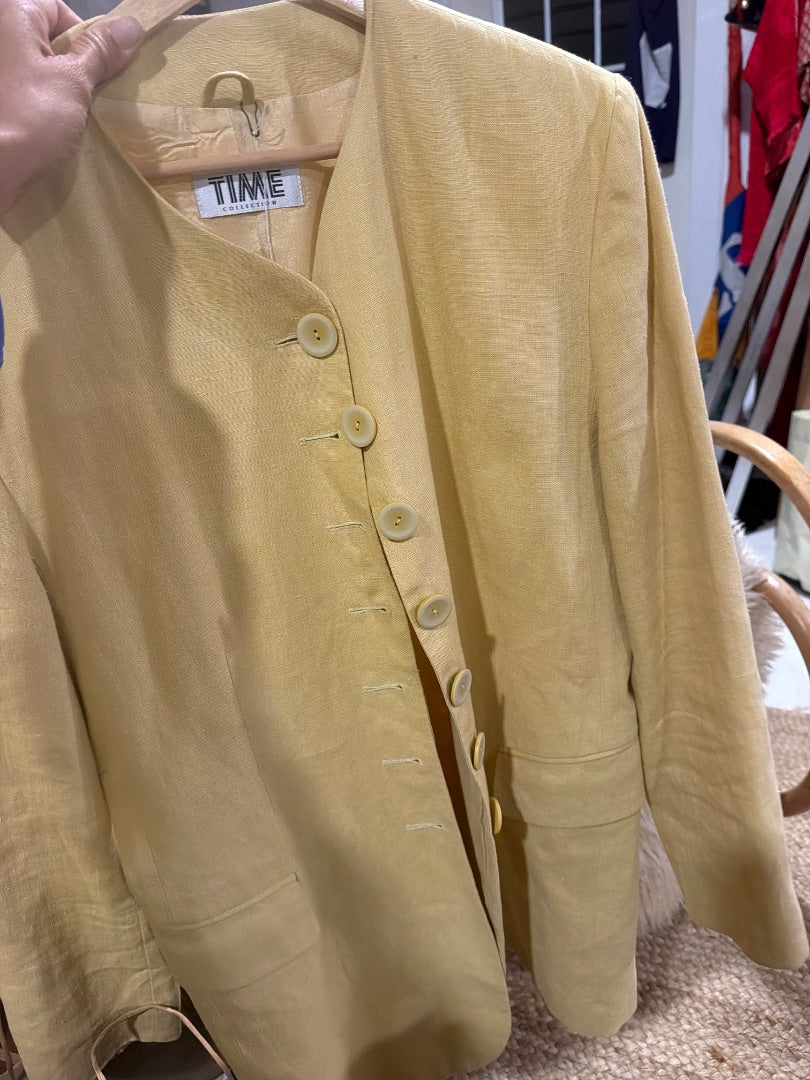 Butter yella linen coat