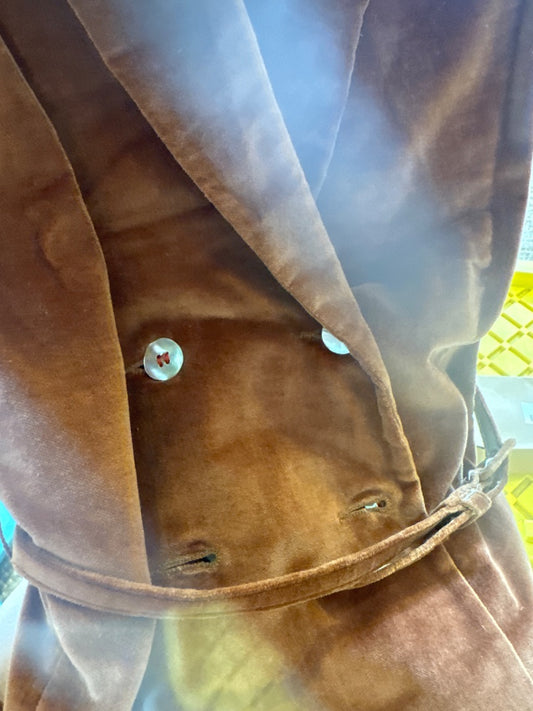 Velvet brown blazer MOP buttons