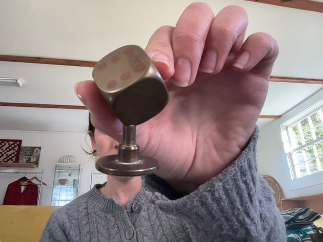 Brass Dice Figurine